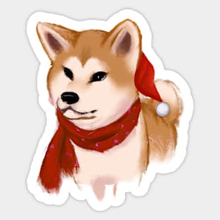 Cute Akita Inu Drawing Sticker